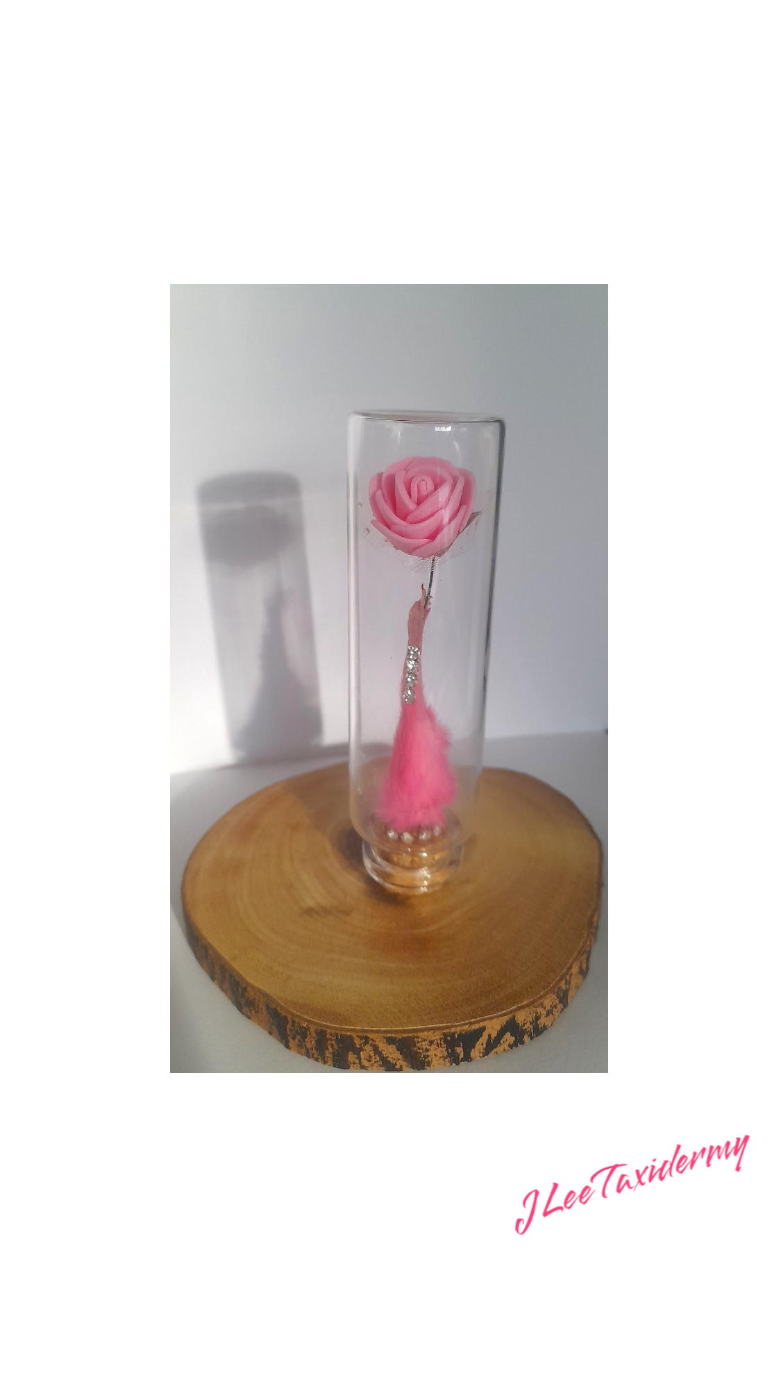 True Love Taxidermy Mouse Arm With Faux Pink Rose