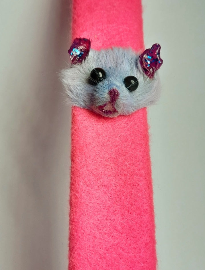 Grey Taxidermy Mouse Head Slap Bracelet