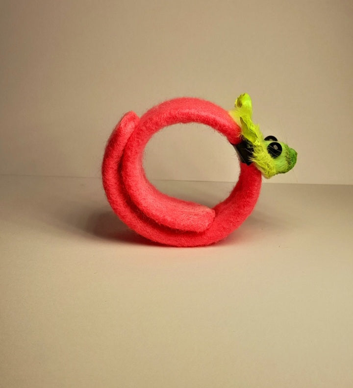 Green Taxidermy Mouse Head Slap Bracelet