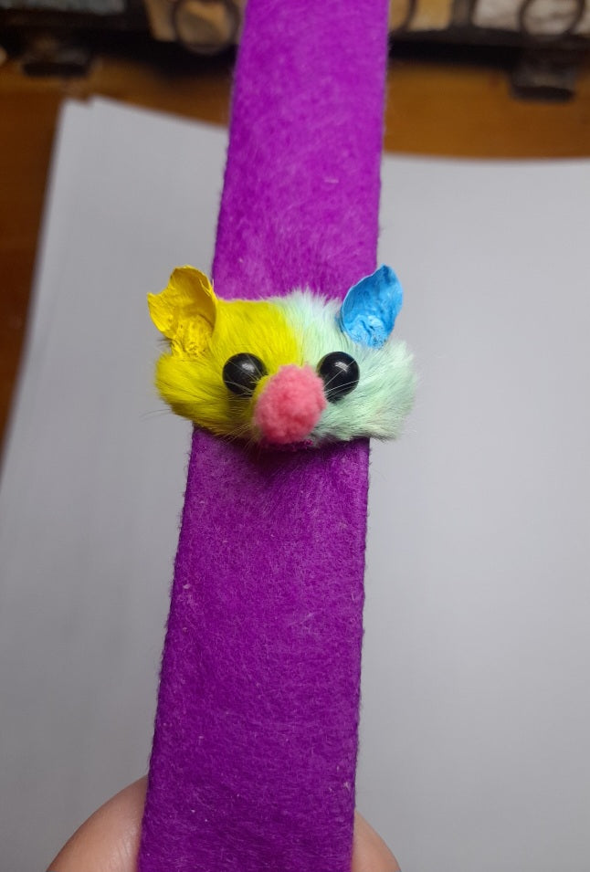 Taxidermy Mouse Clown Head Slap Bracelet