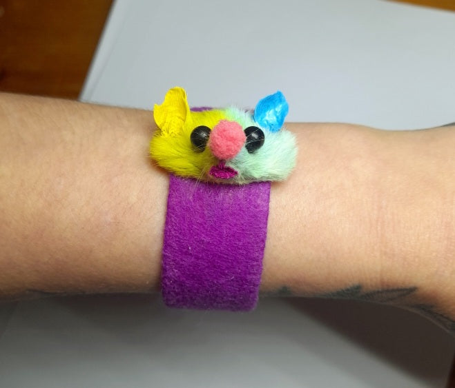Taxidermy Mouse Clown Head Slap Bracelet
