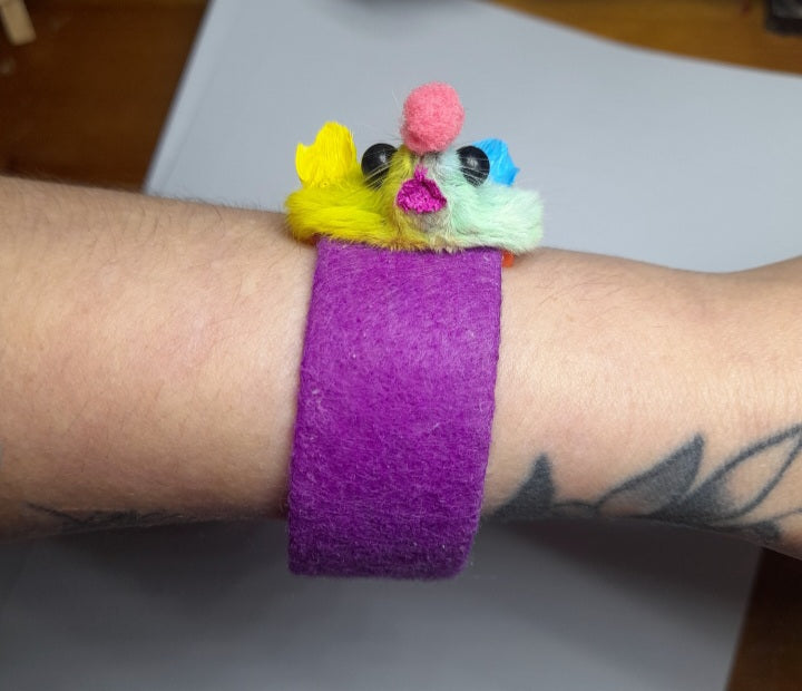 Taxidermy Mouse Clown Head Slap Bracelet