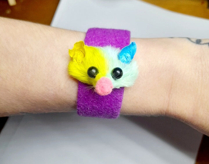 Taxidermy Mouse Clown Head Slap Bracelet