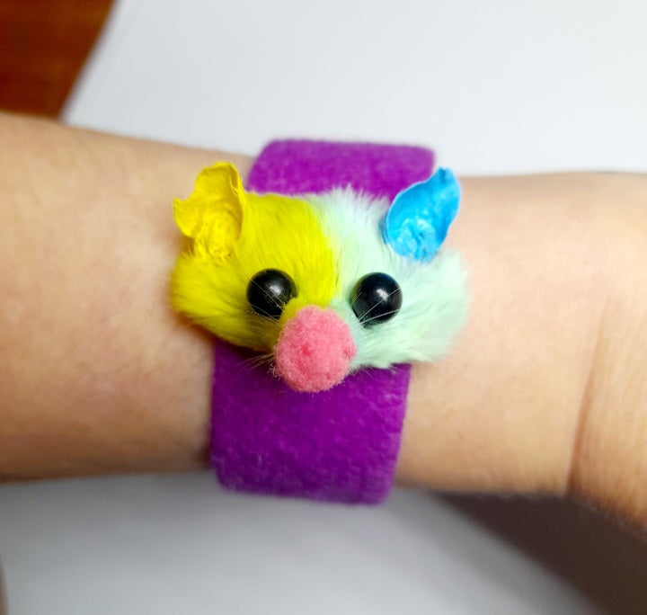 Taxidermy Mouse Clown Head Slap Bracelet