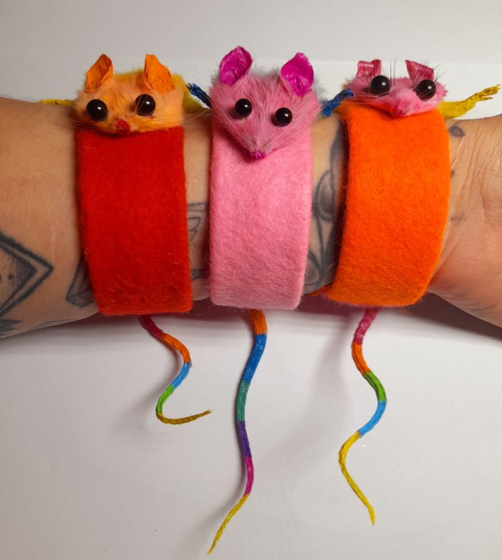 Mouse Taxidermy Slapband Novelty Bracelet