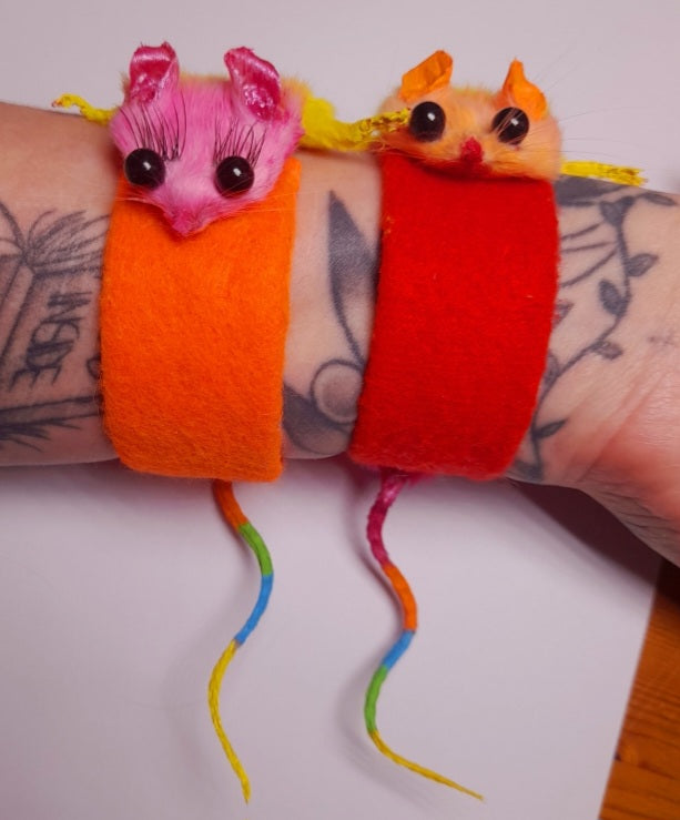 Mouse Taxidermy Slapband Novelty Bracelet