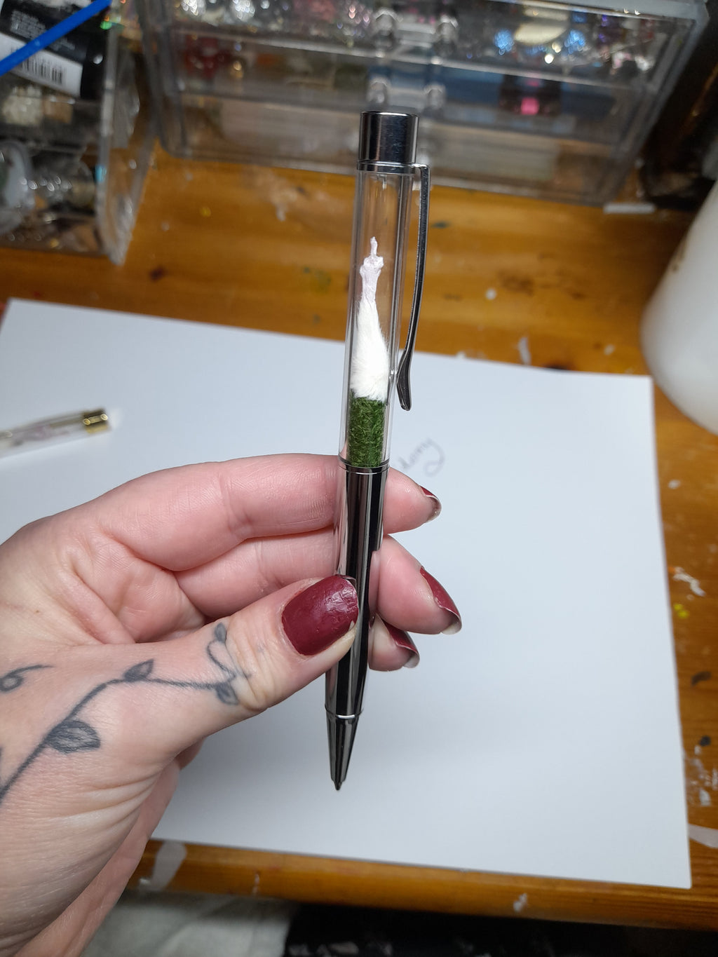 Fuxk You Pen Friend- White Arm & Silver Barrel