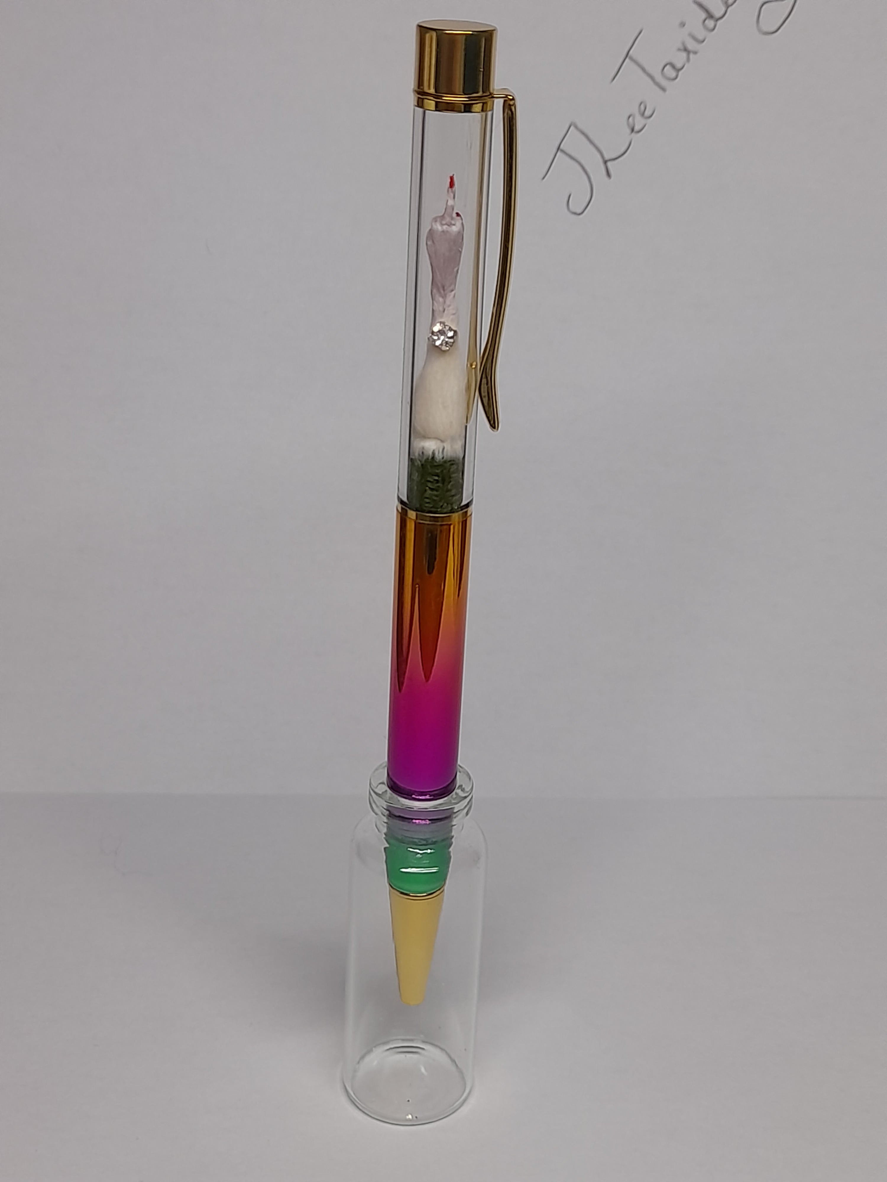 Fuxk You Pen Friend- White Arm & Rainbow Barrel
