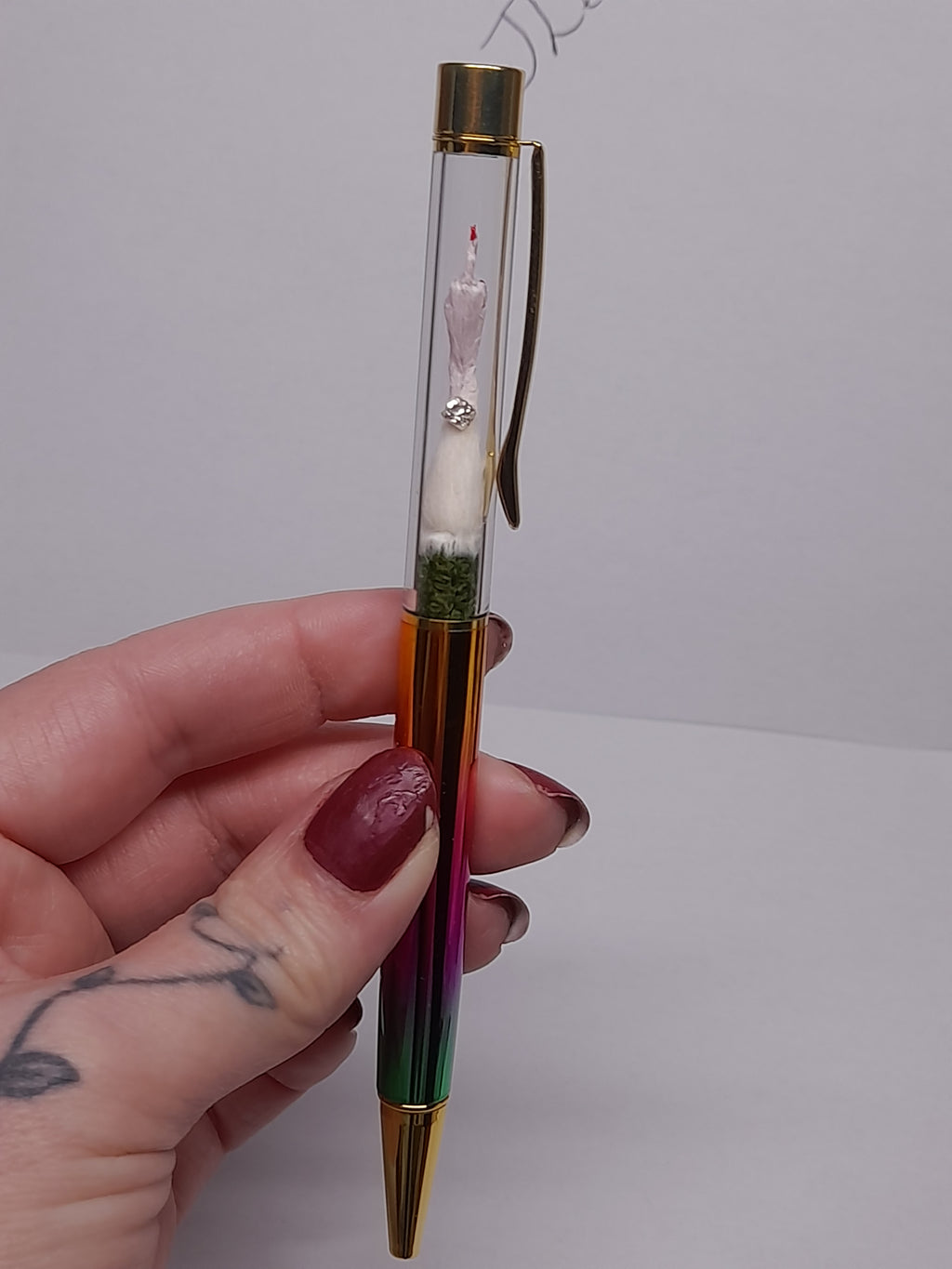 Fuxk You Pen Friend- White Arm & Rainbow Barrel