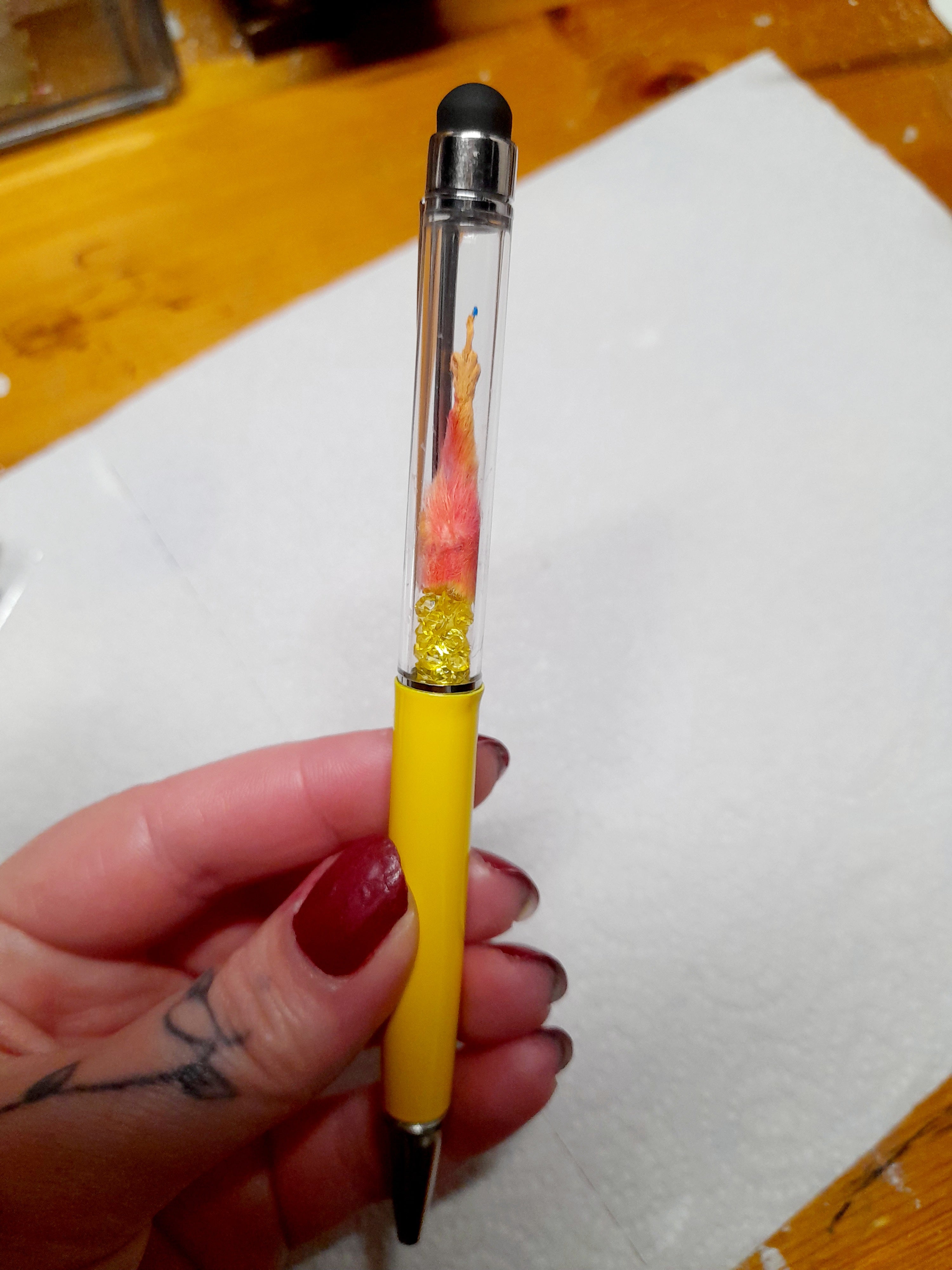 Fuxk You Pen Friend- Rainbow Arm + Yellow Barrel