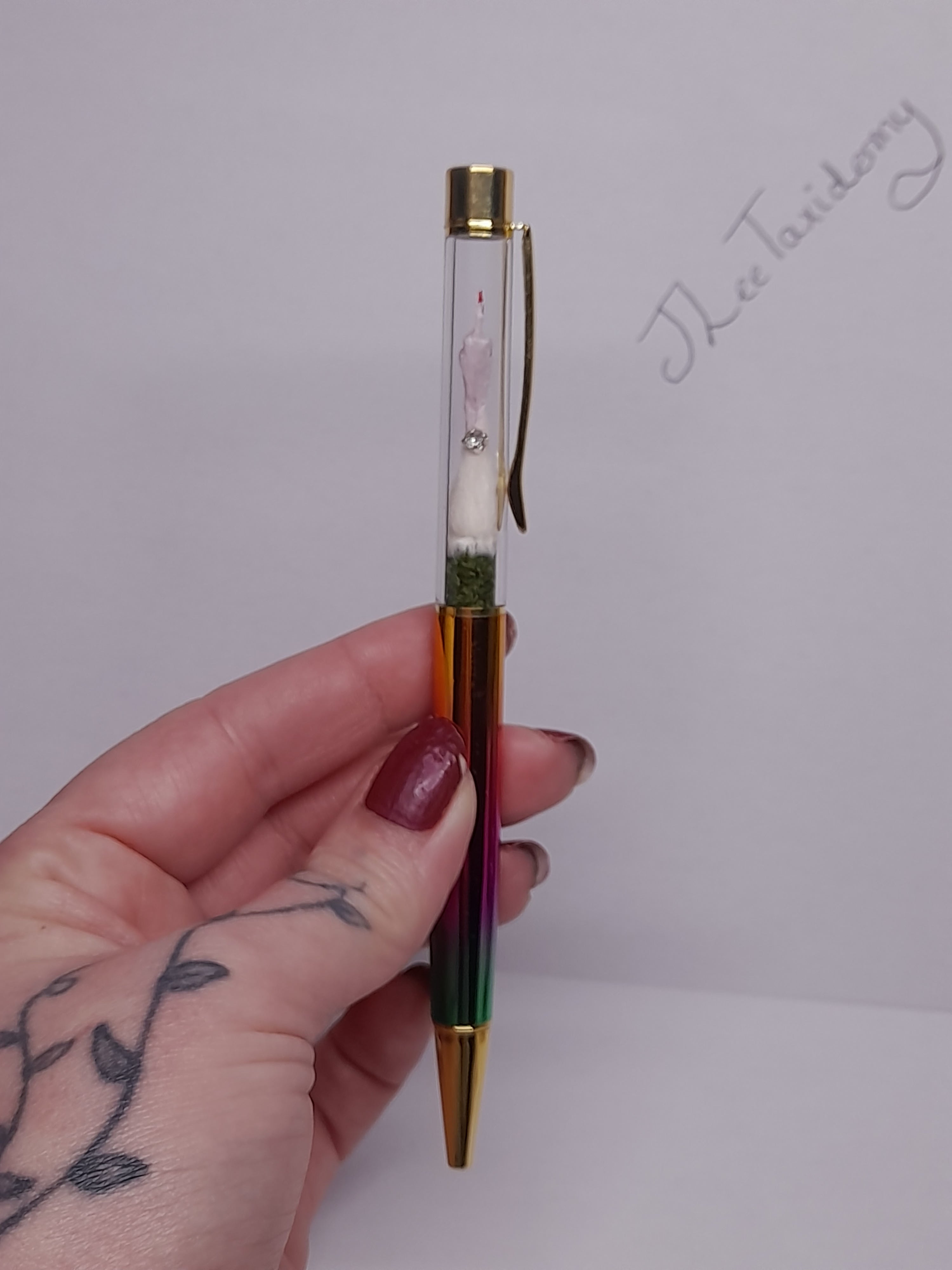 Fuxk You Pen Friend- White Arm & Rainbow Barrel