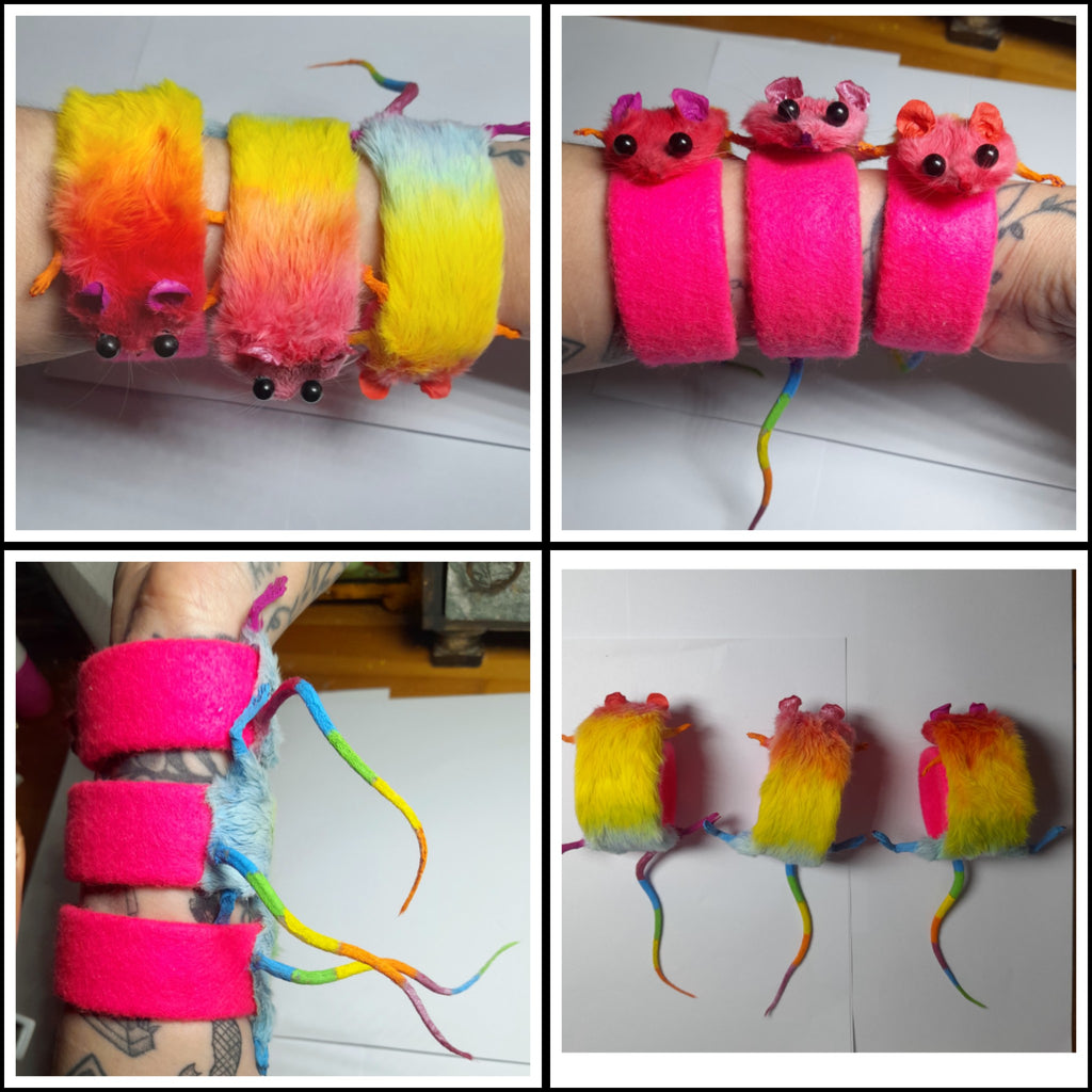 Mouse Taxidermy Slapband Novelty Bracelet