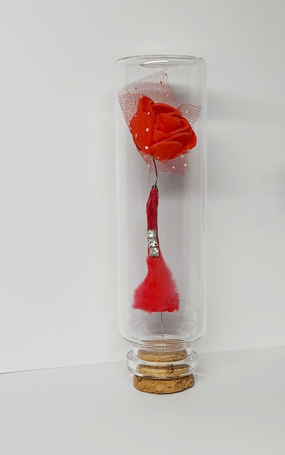 Romantic Mouse Arm With Faux Red Rose