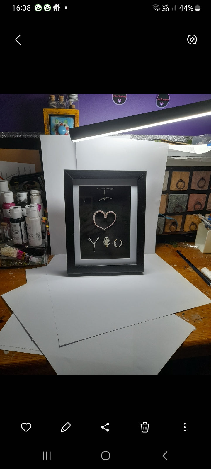 I Love You Mouse Bone & Tail Frame