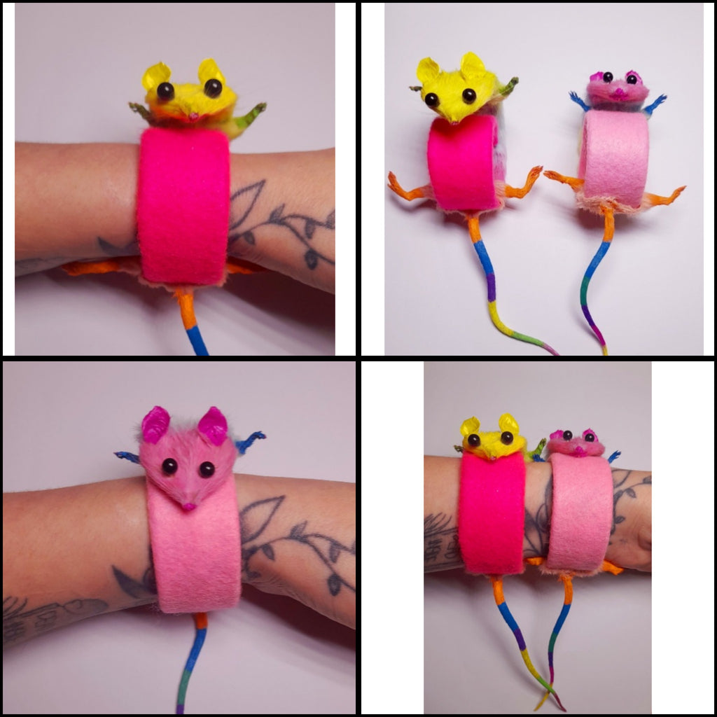 Mouse Taxidermy Slapband Novelty Bracelet