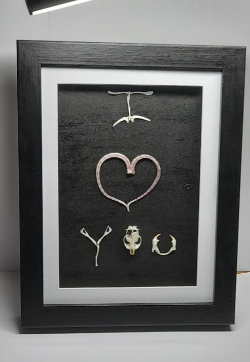 I Love You Mouse Bone & Tail Frame