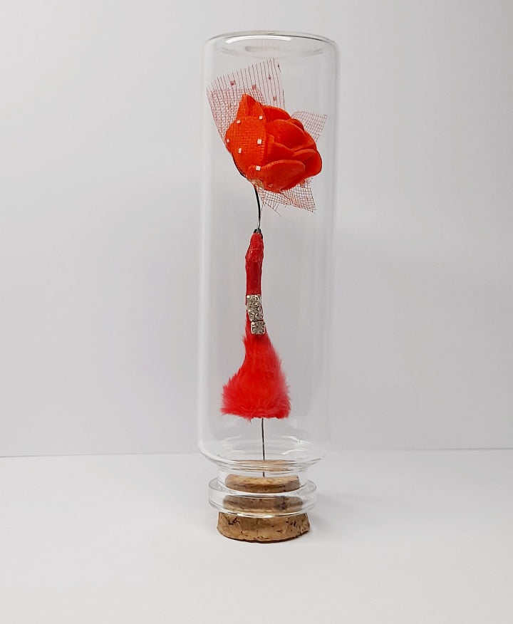 Romantic Mouse Arm With Faux Red Rose