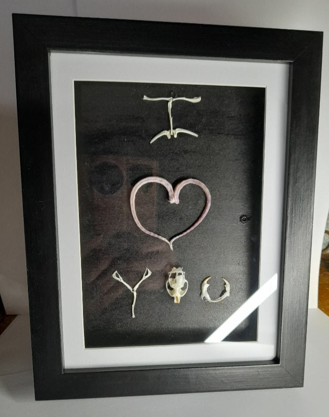I Love You Mouse Bone & Tail Frame